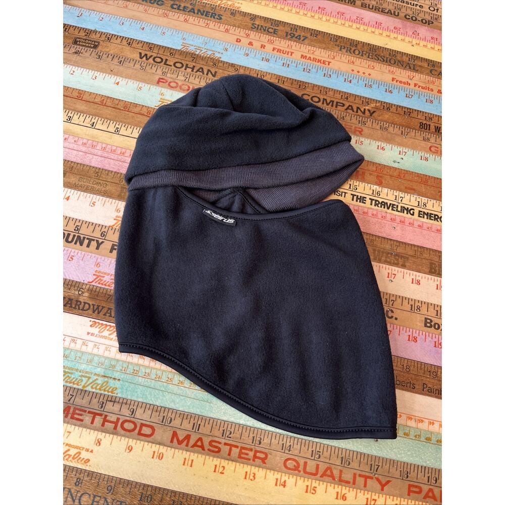 Seirus OS Quick Clava Black Hood Balaclava Fleece Knit 2 in 1 Hat Warm Winter